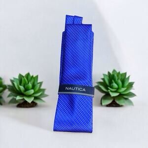 Nautica Men's Blue White Polka Dot Classic Neck Tie Dress Necktie